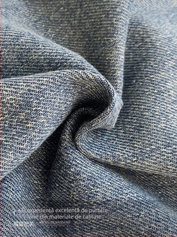 Jeansi pentru fete, stil coreean, 90.1% bumbac, talie medie cu elastic, finisaj moale, pantaloni lungi