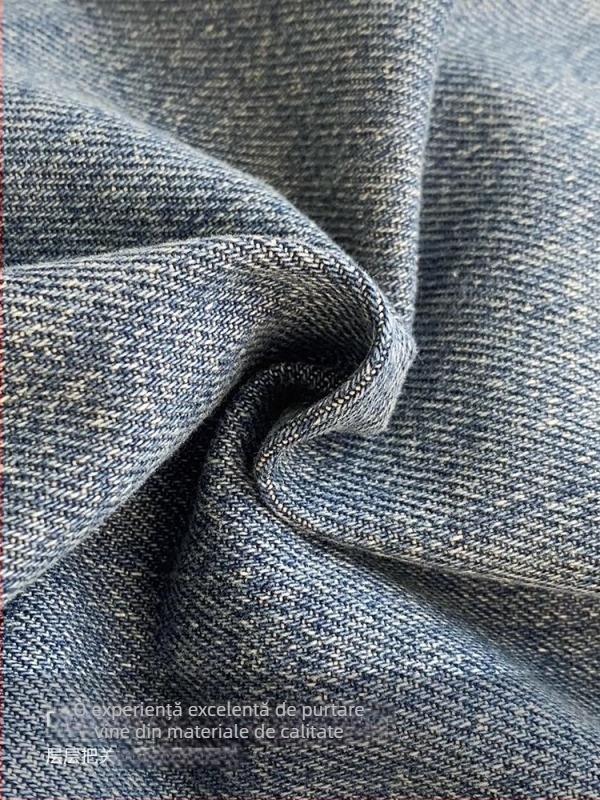 Jeansi pentru fete, stil coreean, 90.1% bumbac, talie medie cu elastic, finisaj moale, pantaloni lungi