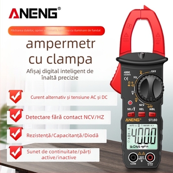 Multimetru digital cu clemă ANENG ST180, AC/DC, 600 V, 400 A, 40 MΩ, 4000 afișări
