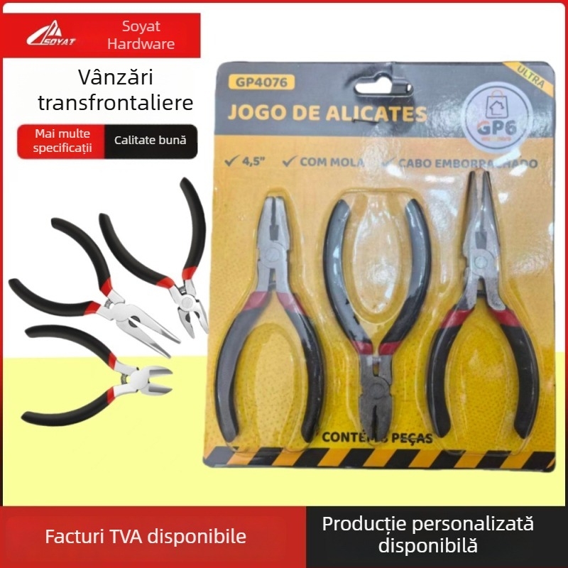 Set de 3 clește pentru sârmă, handmade, cu vârfuri diagonale, personalizabil, din oțel unelte, 0,03 kg