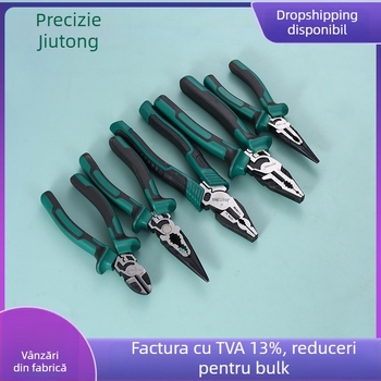 Clește Tiger pentru electrician, cu fălci offset, multifuncțional, din oțel cu conținut înalt de carbon