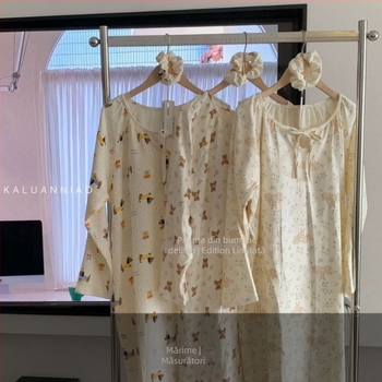 Rochie de noapte pentru femei cu pernă la bust, mâneci lungi, fir de bumbac, grosime medie, guler rotund, fustă lungă – confort în casă pentru iarnă, primăvară, toamnă