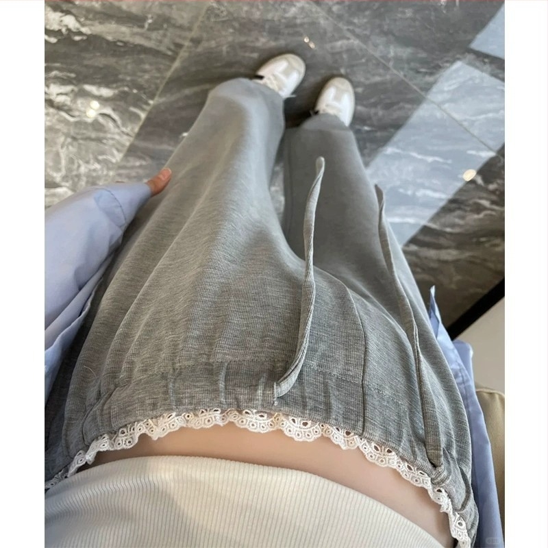 Pantaloni de maternitate, căptușiți cu fleece, largi, cu șnur, talie joasă, amestec poliester-viscoză (50–70% poliester, 30–50% viscose), toamnă 2025