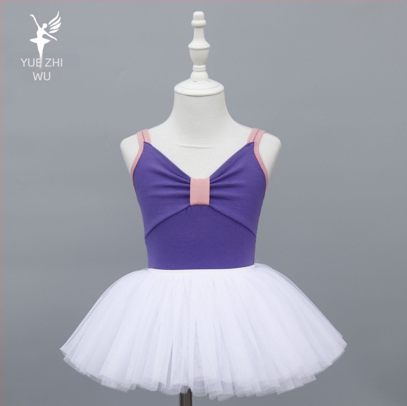 Salopetă de dans pentru copii – vară, din bumbac 95%, cu prelucrare moale, stil prințesă