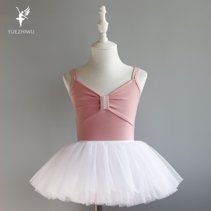 Salopetă de dans pentru copii – vară, din bumbac 95%, cu prelucrare moale, stil prințesă