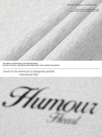 Tricou cu mâneci Raglan, guler rotund, 100% bumbac, croială lejeră, imprimare grafică