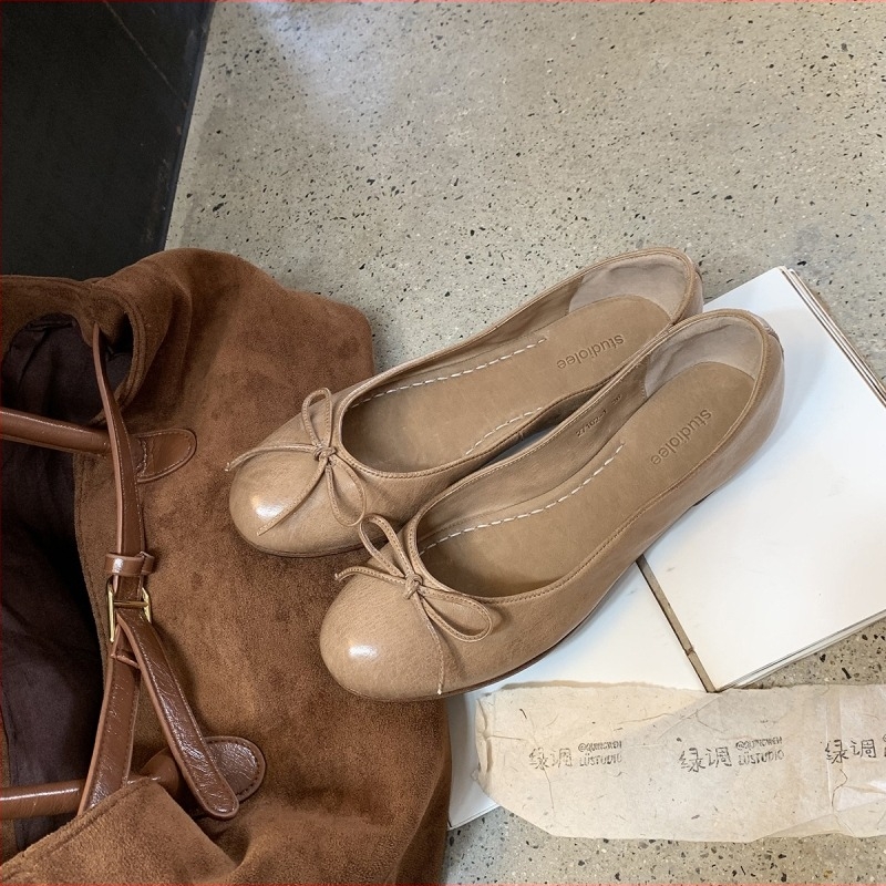 Balerini din Super Fiber, vârf rotund, toc mic sub 3 cm, talpă PU