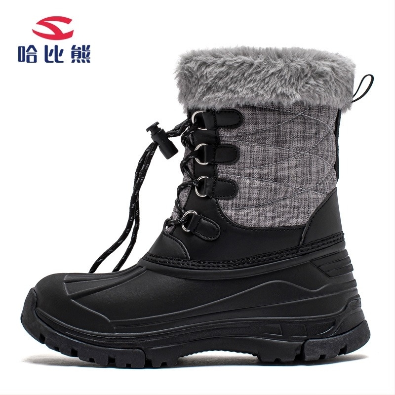 Habixiong încălțăminte de iarnă pentru zăpadă – căptușite cu blană, izolație caldă, vârf rotund, talpă din cauciuc rezistentă; încălțăminte de lucru unisex pentru iarnă