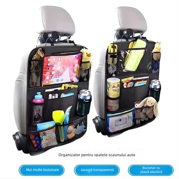 Geantă de depozitare pentru spatele scaunului auto, impermeabilă, pliabilă, organizator suspendat, din material Oxford, imprimare de logo disponibilă