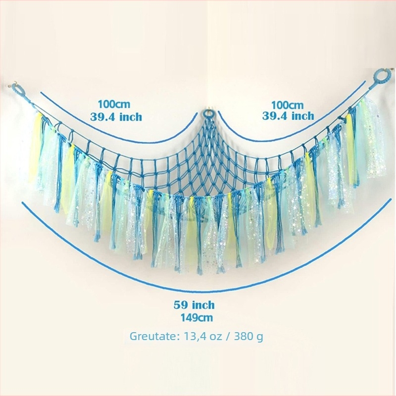 Plasă de depozitare triunghiulară, țesută manual din sfoară de bumbac pentru jucării de pluș, stil simplu și modern, origine Shandong, personalizare disponibilă