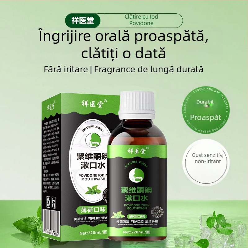 Lichid de clătire pentru gură cu povidon-iod | Xiang Yi Tang | aromă fructată | specificații normale | set de îngrijire a corpului