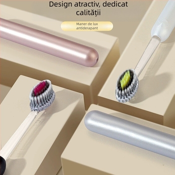 Periuță de dinți manuală cu peri moi și design montan cu spirală convexă pentru curățare profundă – set 2 buc., model Gd001