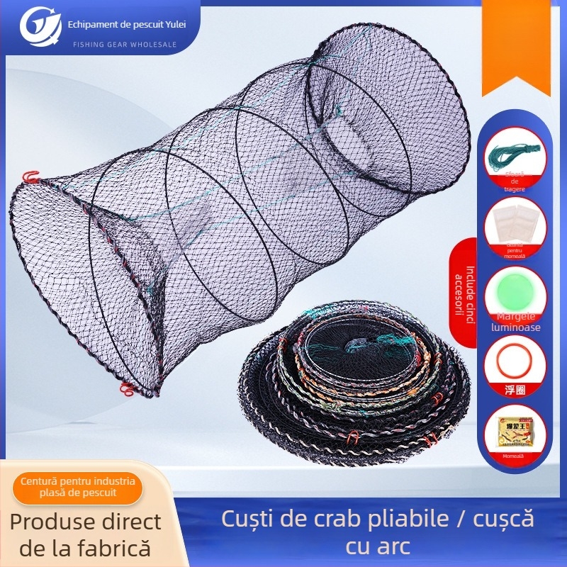 Yu Lai cușcă pliabilă din nylon pentru creveți, plasă de pescuit