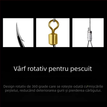 Treasure in the Lake cârlig de pescuit, din sârmă anti-încâlcare, dublu, cu dinți, pentru pescuit marin de pe barcă (dimensiuni variate)