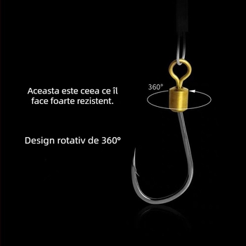 Treasure in the Lake cârlig de pescuit, din sârmă anti-încâlcare, dublu, cu dinți, pentru pescuit marin de pe barcă (dimensiuni variate)