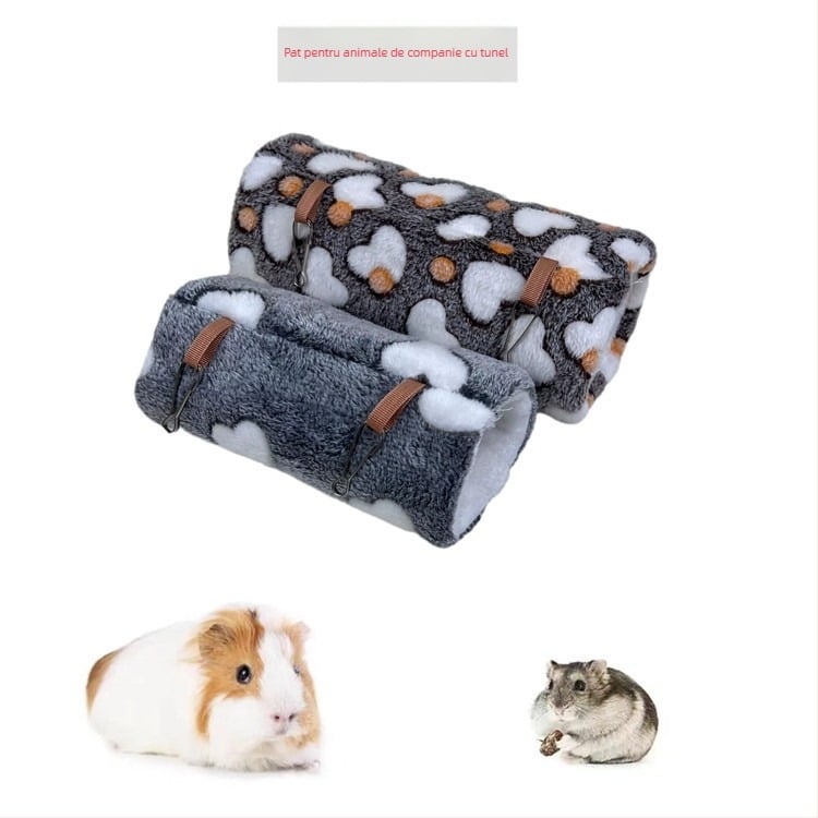 Cuib tunel pentru hamster pentru toamnă și iarnă — materiale: flanel, fleece arctic, burete