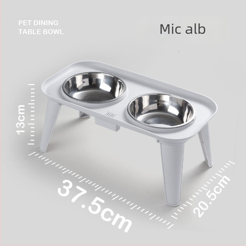 Set de hrănire pentru animale din oțel inoxidabil — Boluri duble cu protecție pentru gât, detașabil, origine Zhejiang