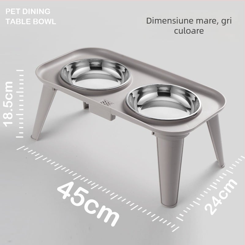 Set de hrănire pentru animale din oțel inoxidabil — Boluri duble cu protecție pentru gât, detașabil, origine Zhejiang