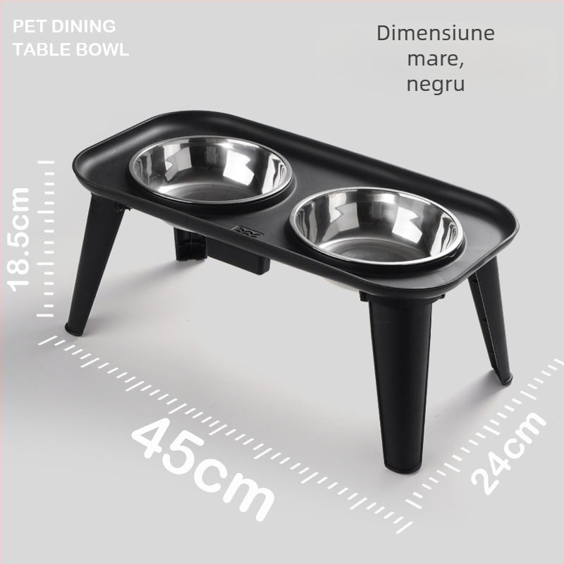 Set de hrănire pentru animale din oțel inoxidabil — Boluri duble cu protecție pentru gât, detașabil, origine Zhejiang