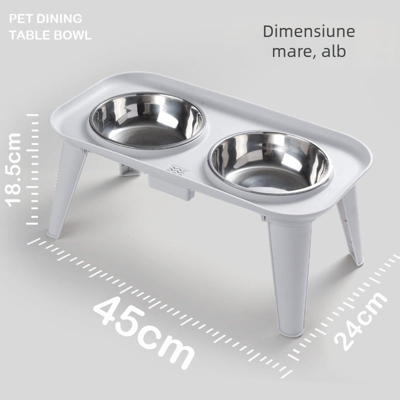 Set de hrănire pentru animale din oțel inoxidabil — Boluri duble cu protecție pentru gât, detașabil, origine Zhejiang