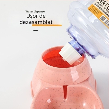 Hranitoare automată pentru pisici și dozator de apă, din plastic, set complet, ustensile de hrănire pentru animale de companie