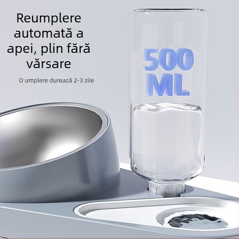 Vas pentru apă și hrană pisicilor; materiale: PP, PET, oțel inoxidabil; pentru pisici