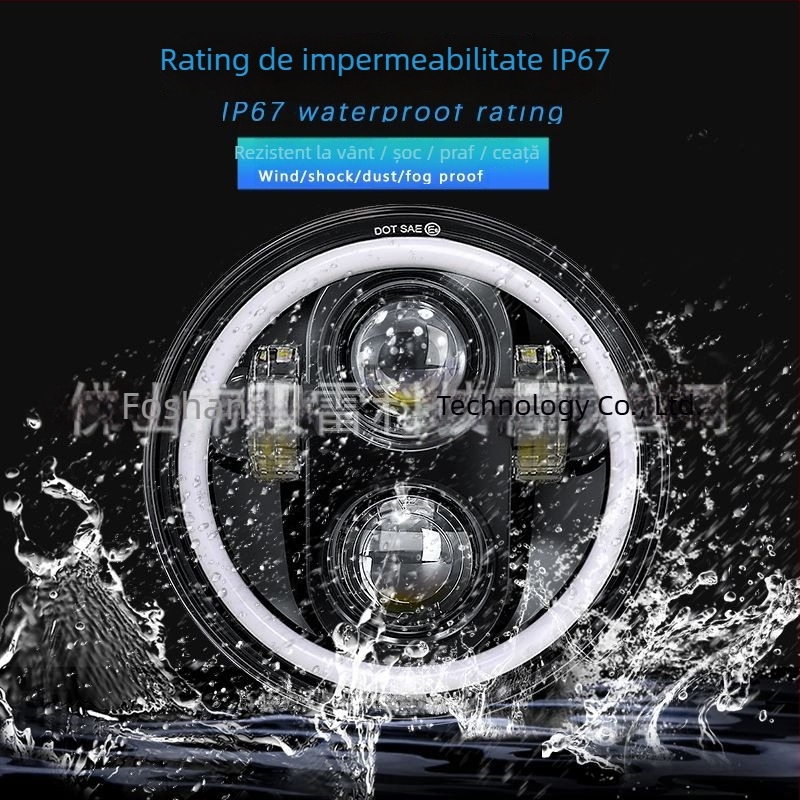 Far Wrangler LED cu inel Angel Eye pentru vehicule off-road — 12V, 40W, 4000lm, IP67