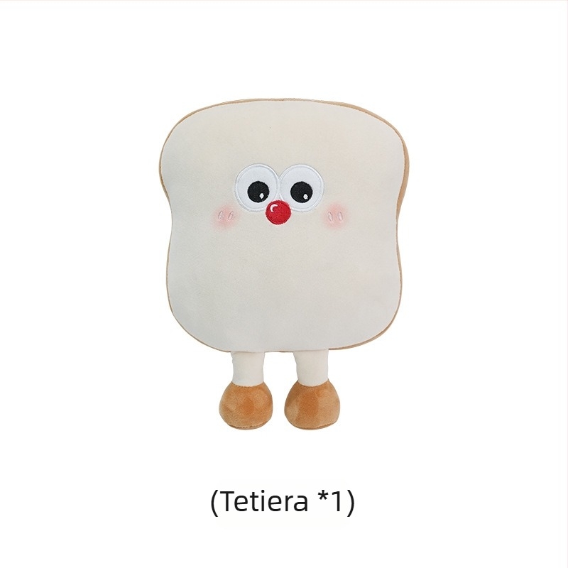 Feather cen Pernă de cap pentru mașină din pluș, model Toast Biscuits, umplutură PP bumbac