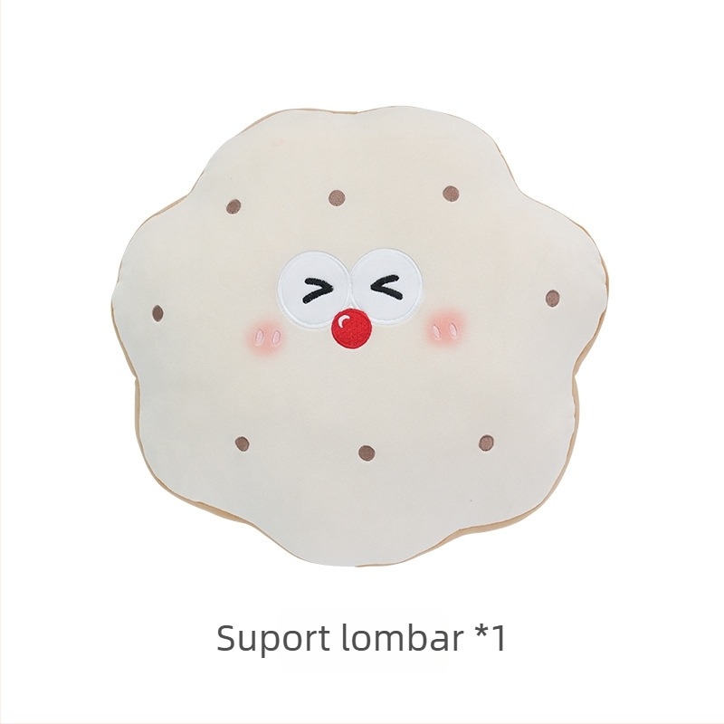 Feather cen Pernă de cap pentru mașină din pluș, model Toast Biscuits, umplutură PP bumbac