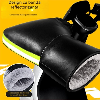 Mănuși pentru motocicletă electrică, căptușeală din bumbac dens, protecție împotriva vântului, căldură de iarnă, unisex