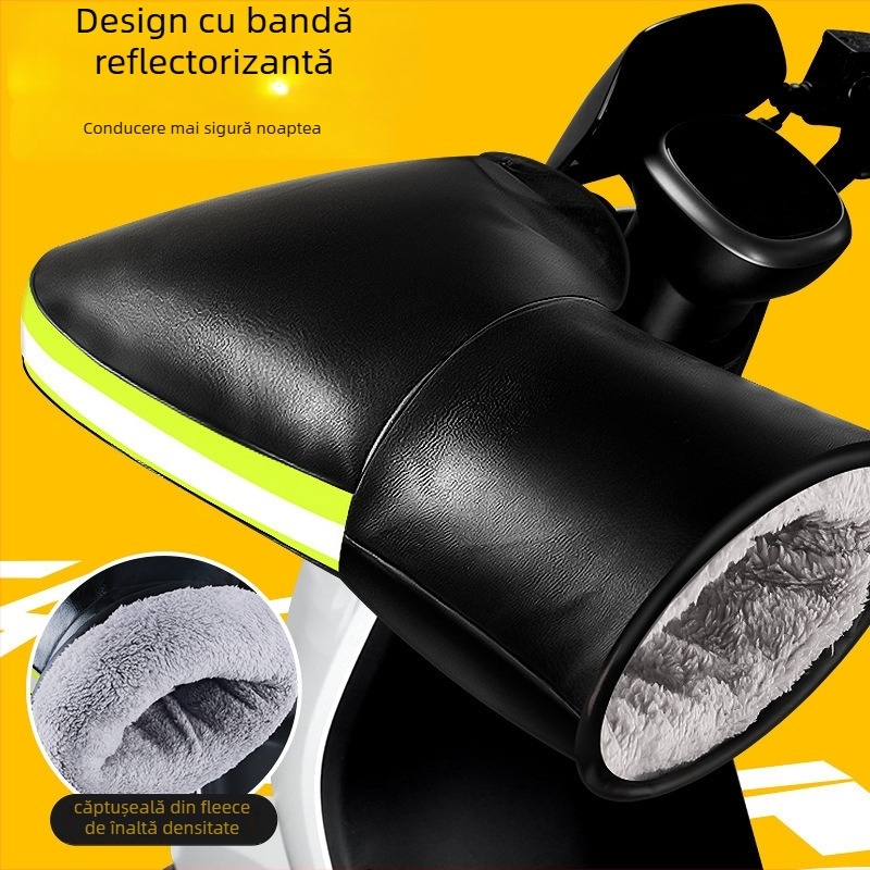 Mănuși pentru motocicletă electrică, căptușeală din bumbac dens, protecție împotriva vântului, căldură de iarnă, unisex