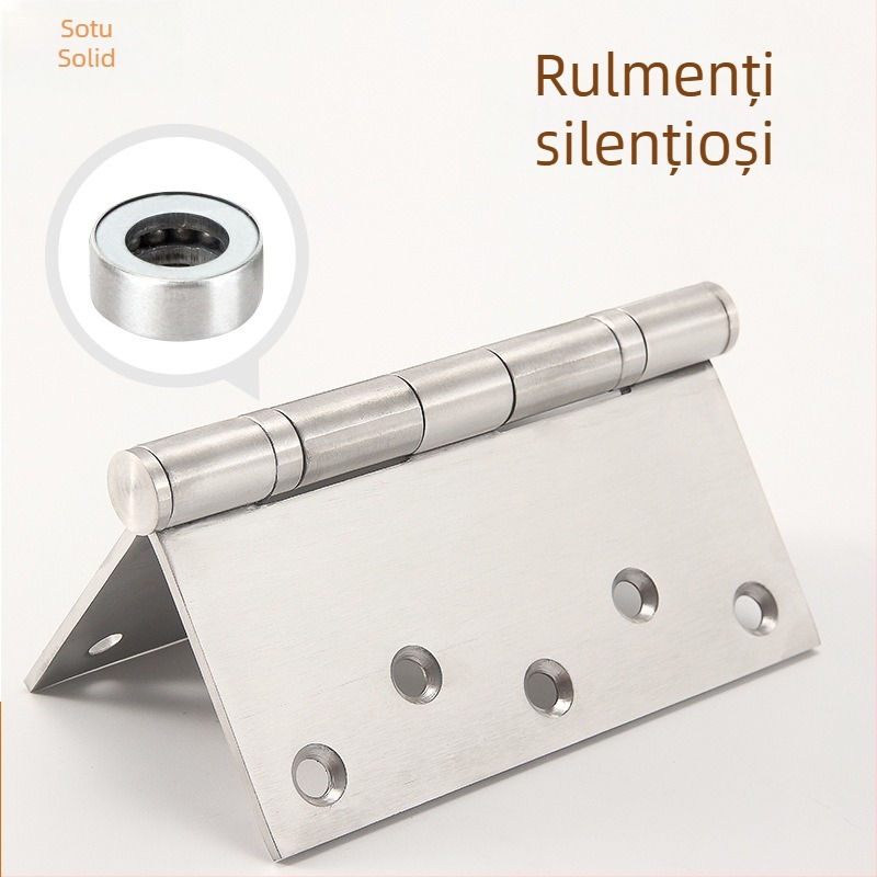 Sotegu Balama din oțel inoxidabil pentru uși din lemn pliabile, Finisaj periat, Stil modern simplu