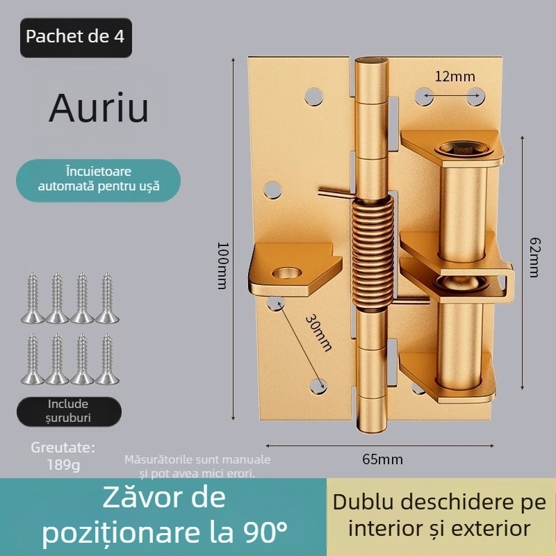 Închidător de ușă multifuncțional cu balama invizibilă – poziționare la 90 de grade, model Jcthhy, brand Neck Strength