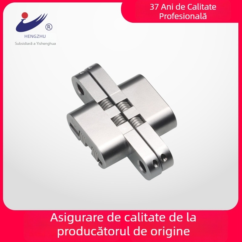 Balama ascunsă HL164-2 pentru uși, aliaj de zinc, finisaj electroplacat, balama groasă obișnuită, stil modern minimalist