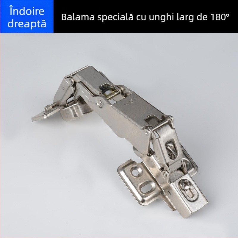 Balama de dulap cu amortizor hidraulic 180° pentru dulapuri, garderobe, biblioteci — oțel laminat la rece