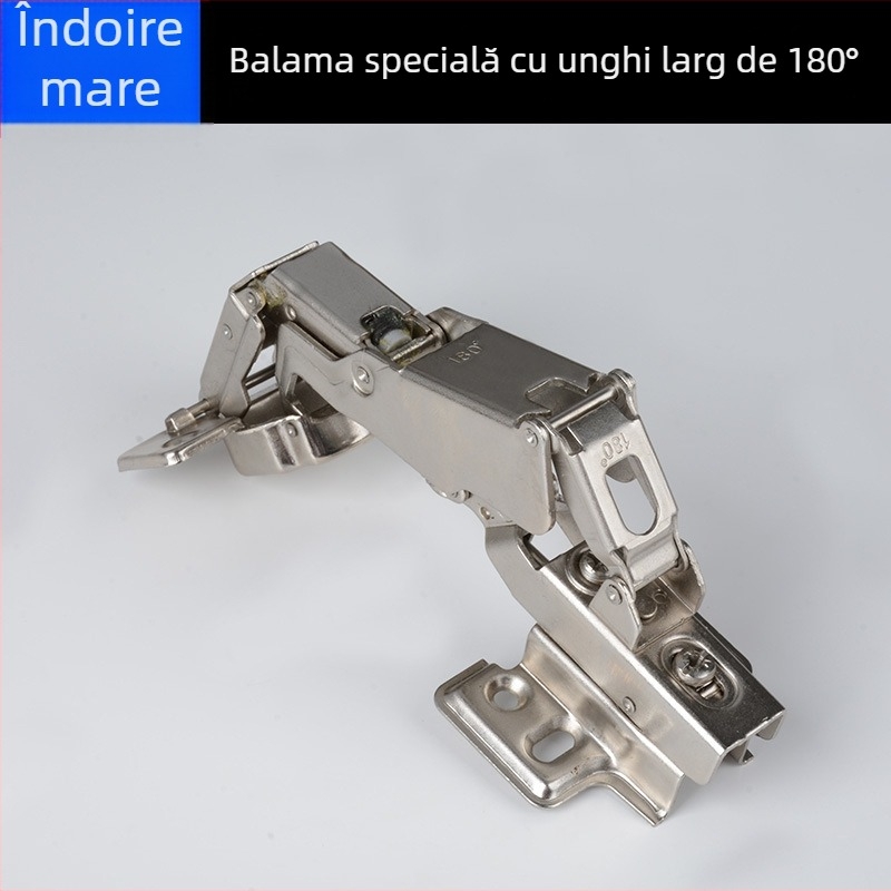 Balama de dulap cu amortizor hidraulic 180° pentru dulapuri, garderobe, biblioteci — oțel laminat la rece