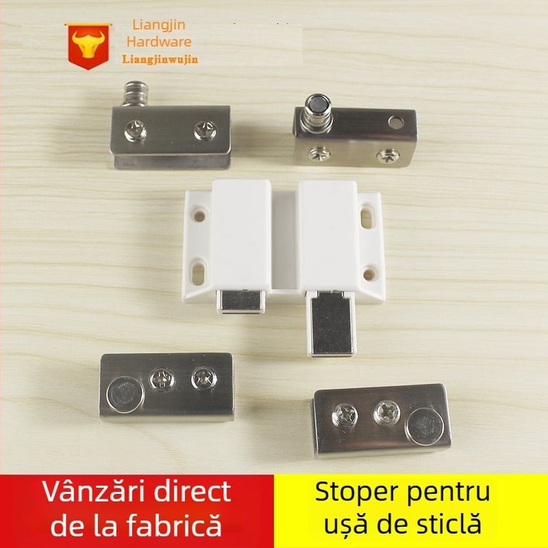 Jingpai Stopper pentru ușa de vitrină din sticlă – oțel inoxidabil sau oțel laminat la rece, prelucrare prin trasare pe fir și electroplating, stil modern minimalist, compatibil cu ușile din sticlă ale vitrinei, etichetare privată posibilă
