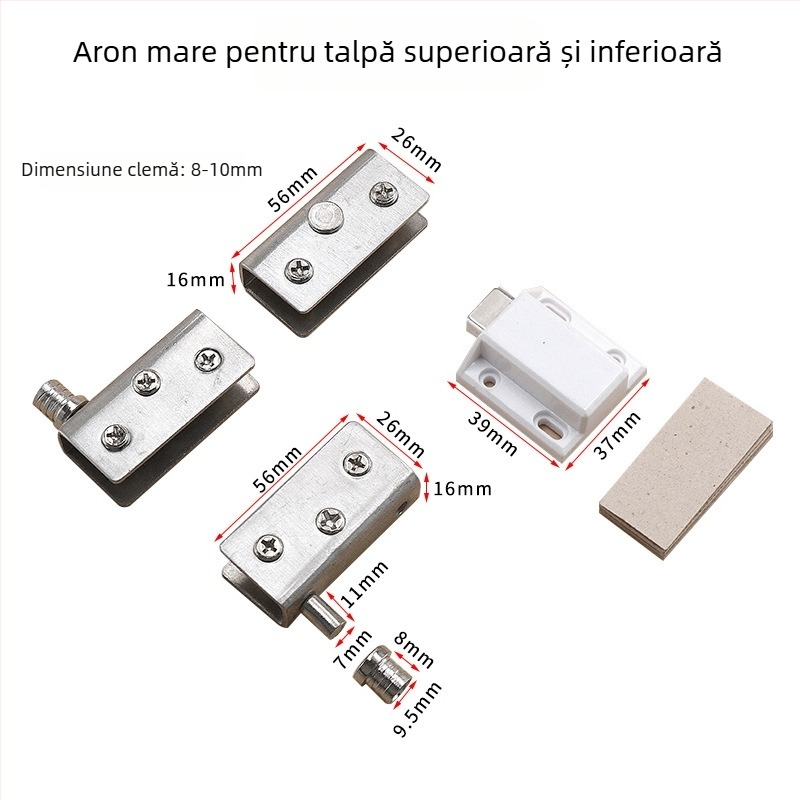 Jingpai Stopper pentru ușa de vitrină din sticlă – oțel inoxidabil sau oțel laminat la rece, prelucrare prin trasare pe fir și electroplating, stil modern minimalist, compatibil cu ușile din sticlă ale vitrinei, etichetare privată posibilă