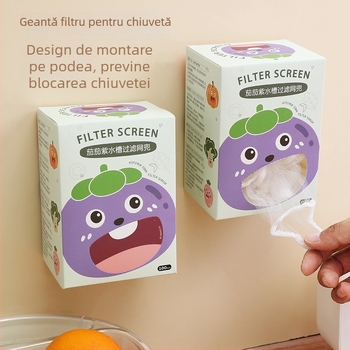 Săculeț filtrant pentru drenajul chiuvetei, din polyester, de unică folosință, anti-blocare, pentru bucătărie