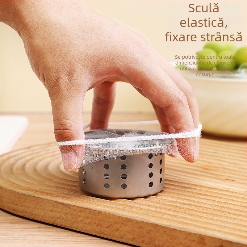 Săculeț filtrant pentru drenajul chiuvetei, din polyester, de unică folosință, anti-blocare, pentru bucătărie