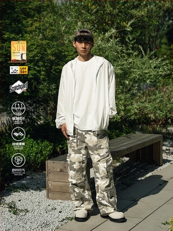 Jachetă cu glugă pentru vară – Stil Japonez Retro, UPF50+ protecție solară, poliester ușor, mai multe buzunare, fermoar