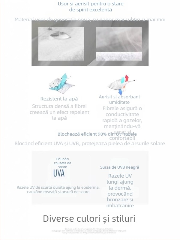 Jachetă cu glugă – subțire, 100% poliester, imprimeu peisaj natural, Protecție UV 50%