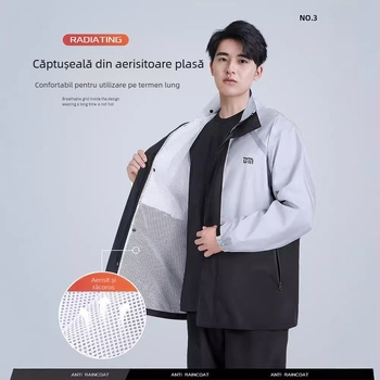 Set impermeabil de ploaie pentru motocicletă: costum cu părți separate, material Chunya Spinning, strat PVC impermeabil, pentru adult, cu personalizare logo