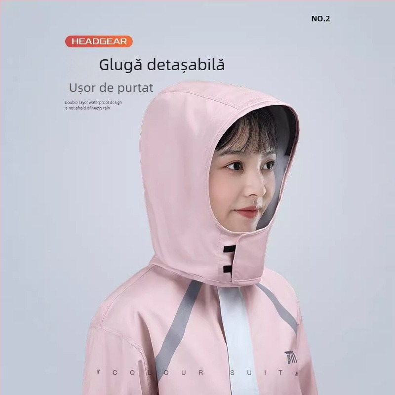 Set impermeabil de ploaie pentru motocicletă: costum cu părți separate, material Chunya Spinning, strat PVC impermeabil, pentru adult, cu personalizare logo