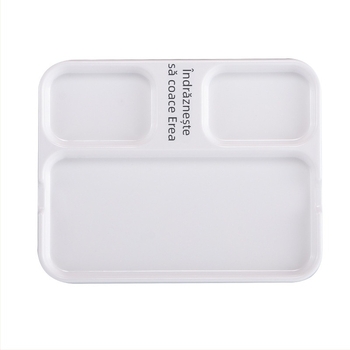 Platou dip din melamină pentru barbeque de la Kimmeli, pătrat, 3–4 compartimente, logo imprimat, personalizare disponibilă, finisaj subglazură, stil modern minimalist