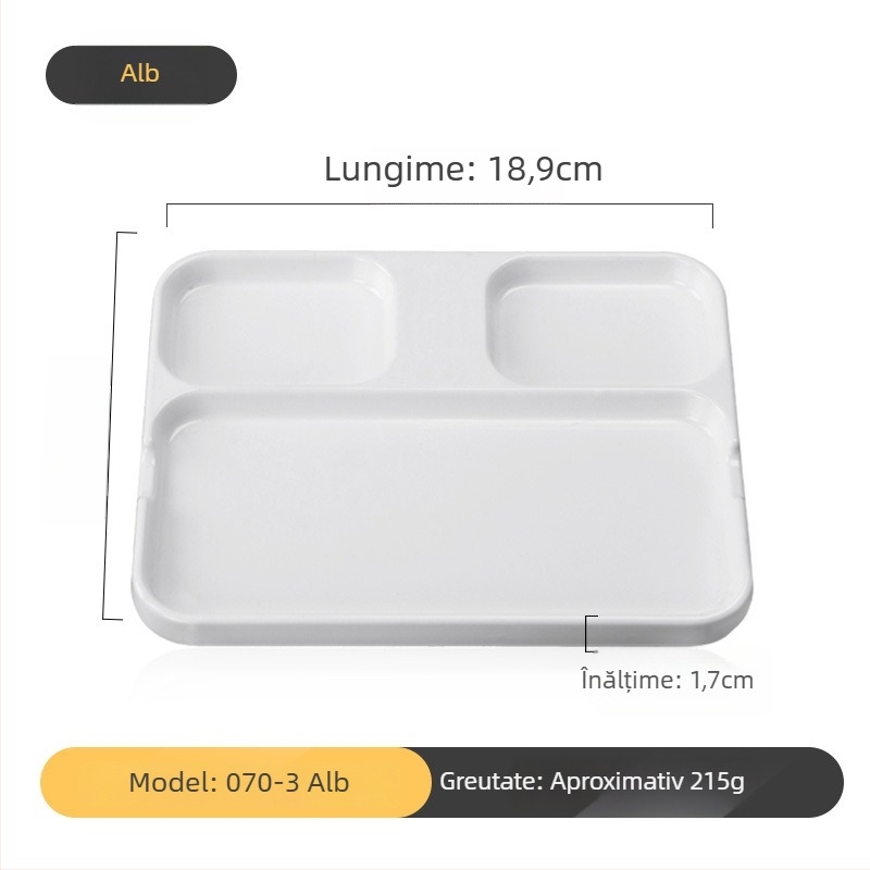 Platou dip din melamină pentru barbeque de la Kimmeli, pătrat, 3–4 compartimente, logo imprimat, personalizare disponibilă, finisaj subglazură, stil modern minimalist