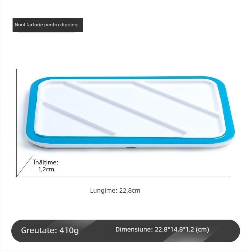 Platou dip din melamină pentru barbeque de la Kimmeli, pătrat, 3–4 compartimente, logo imprimat, personalizare disponibilă, finisaj subglazură, stil modern minimalist