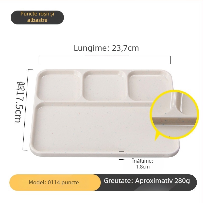 Platou dip din melamină pentru barbeque de la Kimmeli, pătrat, 3–4 compartimente, logo imprimat, personalizare disponibilă, finisaj subglazură, stil modern minimalist