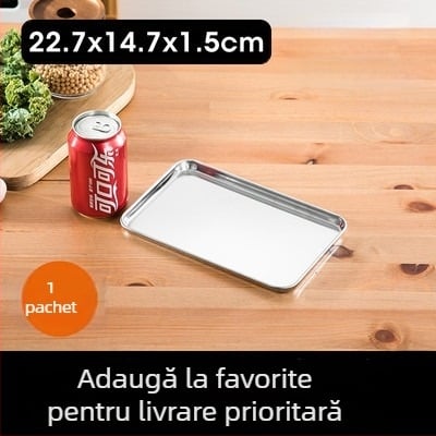 Tavă de abur dreptunghiulară din oțel inoxidabil 304 pentru Dim Sum și rulouri cu orez | bază plată, finisaj electroplatat, siglă imprimată