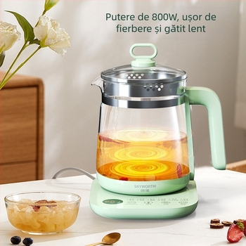 Skyworth Health Pot S195 1.8L corp din sticlă, control tactil, izolat, fierbător multifuncțional 220V 500-1000W